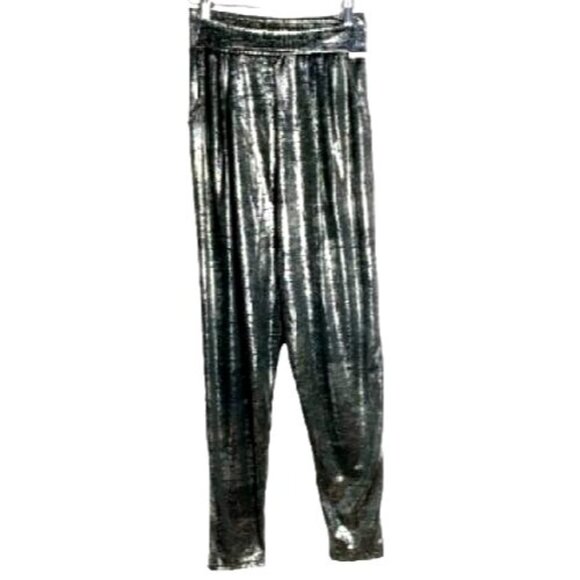 Hip Hop Dance Harem Pants M Metallic Gray Performance Body Wrappers Competition - Picture 6 of 9
